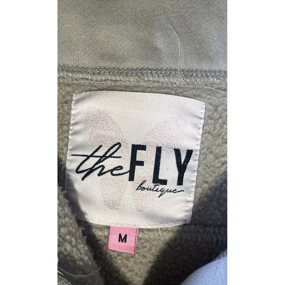 Fly Boutique Gray Crop 1/2 Zip Sweatshirt Womens M - Picture 4 of 6